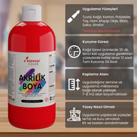Kırmızı Akrilik Boya 500gr