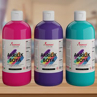 Mor-Fuşya-Turkuaz Akrilik Boya 3'lü Set 3x500gr