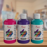 Mor-Fuşya-Turkuaz Akrilik Boya 3'lü Set 3x250gr