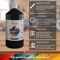 Siyah Akrilik Boya 1000gr