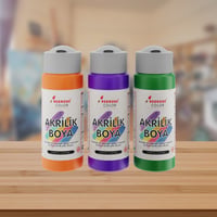 Yeşil-Mor-Turuncu Akrilik Boya 3'lü Set 3x60ml