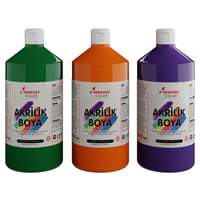 Yeşil-Mor-Turuncu Akrilik Boya 3'lü Set 3x1000gr