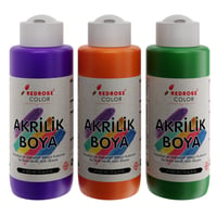 Yeşil-Mor-Turuncu Akrilik Boya 3'lü Set 3x120ml