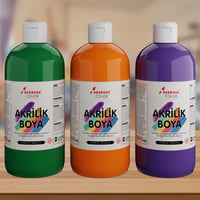 Yeşil-Mor-Turuncu Akrilik Boya 3'lü Set 3x500gr