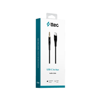 2AK03S ttec Aux - USB-C Ses Kablosu 100cm Siyah