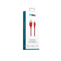 2DK16K ttec AlumiCable USB-A - Lightning Şarj Kablosu Kırmızı