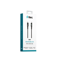 2DK57S ttec AlumiCable LCD USB-C – USB-C 100W PD/QC 150cm Hızlı Şarj/Data Kablosu ,Siyah