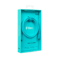 2DK59NM ttec USB-C - USB-C 120cm 60W PD/QC Hızlı Şarj/Data Kablosu Neon Mavi