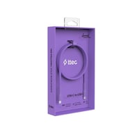 2DK59NMR ttec USB-C - USB-C 120cm 60W PD/QC Hızlı Şarj/Data Kablosu Neon Mor