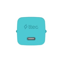 2SCG20LNM ttec SmartCharger GAN 20W PD Seyahat Hızlı Şarj Aleti + USB-C - Lightning 120cm Kablo Neon Neon Mavi
