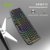Acer OKW213 Siyah RGB Rainbow Backlit Gaming Keyboard Rainbow (Kablo Uzunluğu 1,5mt)