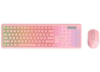 Everest KM-319BT Pembe 2.4G+BT1+BT2 Çoklu Cihaz Bağlantılı Q Set Kablosuz Klavye + Mouse