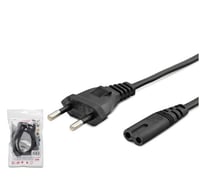 HADRON HDX5534 Teyp Güç Kablosu 2 Pin 1 mm 500W C7 Figure 8 1 m Siyah
