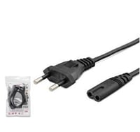 HADRON HDX5534 Teyp Güç Kablosu 2 Pin 1 mm 500W C7 Figure 8 1 m Siyah