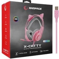 Rampage RM-K91 X-CATTY Pembe USB 7.1 Version RGB Gaming Oyuncu Mikrofonlu Kulaklık