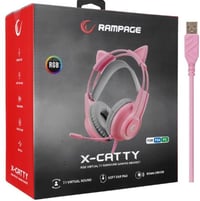 Rampage RM-K91 X-CATTY Pembe USB 7.1 Version RGB Gaming Oyuncu Mikrofonlu Kulaklık