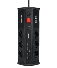 S-link PRZ03 PrizHive 3M 630 Joule 1.5mm 2 USB 2 TypeC 2.4A-5V 500V 6000V 6lı Akım Korumalı Priz