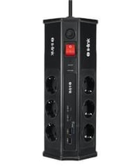 S-link PRZ03 PrizHive 3M 630 Joule 1.5mm 2 USB 2 TypeC 2.4A-5V 500V 6000V 6lı Akım Korumalı Priz