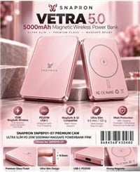 Snapron Snppb01-07 Pembe 5000 mah Pd 20W USB- C MAGSAFE Ultra Silim ( Magnetic Wireless)