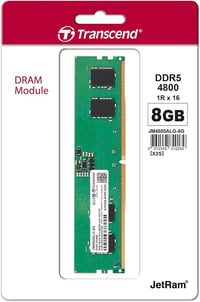 Transcend 8GB(1x8GB) 4800Mhz UDIMM DDR5 CL40 Pc Ram (JM4800ALG-8G)