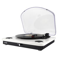 UMİE Bemol Beyaz Piano Kaplama 10W BT İN, BT OUT, RCA, USB Özellikli Nostaljik Pikap