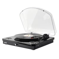 UMİE Bemol Siyah Piano Kaplama 10W BT İN, BT OUT, RCA, USB Özellikli Nostaljik Pikap