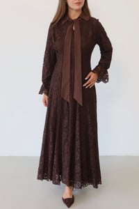 Dantel Detaylı Fiyonk Yaka Elbise  | 1824 