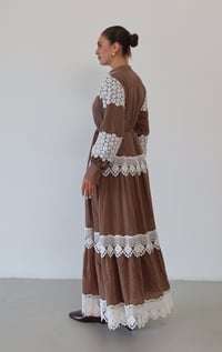 Dantel Detaylı Keten Elbise  1834