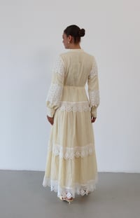 Dantel Detaylı Keten Elbise  1834