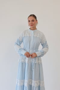 Dantel Detaylı Keten Elbise  1834