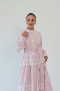 Dantel Detaylı Keten Elbise  1834