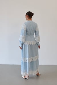 Dantel Detaylı Keten Elbise  1834