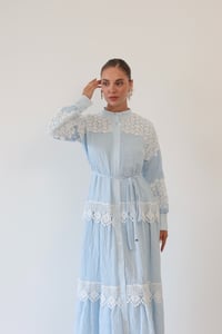 Dantel Detaylı Keten Elbise  1834