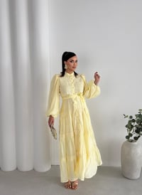 Dantel Detaylı Kuşaklı Kat Kat Kadın Elbise  1812