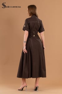 Dikiş Detaylı Midi Elbise | 1773