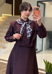 Fular Detaylı İkili Takım K1875 Bordo