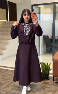 Fular Detaylı İkili Takım K1875 Bordo