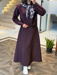 Fular Detaylı İkili Takım K1875 Bordo