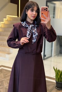 Fular Detaylı İkili Takım K1875 Bordo