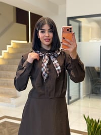 Fular Detaylı İkili Takım K1875 Kahve 