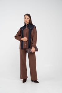 Kadife Jean Detaylı İkili Takım K1744