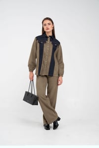 Kadife Jean Detaylı İkili Takım K1744
