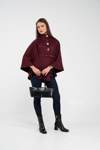 Kadın Süet Pelerin Ceket K9000 Bordo