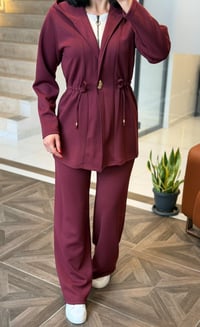 Kapüşonlu Beli Büzgülü Eşofman Takımı K1726 BORDO