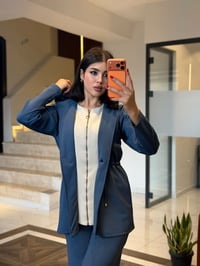 Kapüşonlu Beli Büzgülü Eşofman Takımı K1726 MAVİ