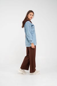 Kapüşonlu Denim Detaylı İkili Takım K1741