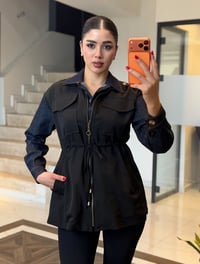 Kot Gömlek Detaylı Fermuarlı Ceket K8099 Siyah
