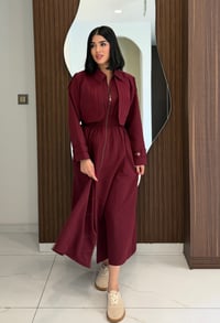Modern Kesim Beli Büzgülü Elbise K1728 Bordo