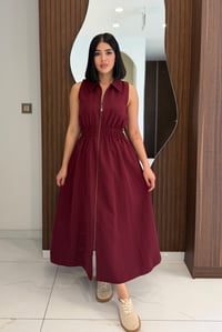 Modern Kesim Beli Büzgülü Elbise K1728 Bordo