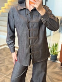 Modern Kesim Denim İkili Kombin K1908 KAHVERENGİ